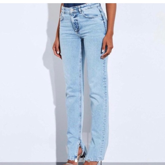 zara slit jeans